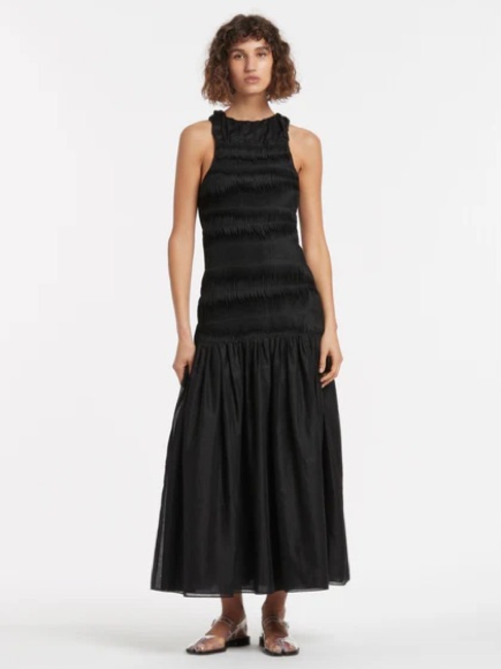 NWT SIR. Xanthe Dress Cotton Linen Black Size 0